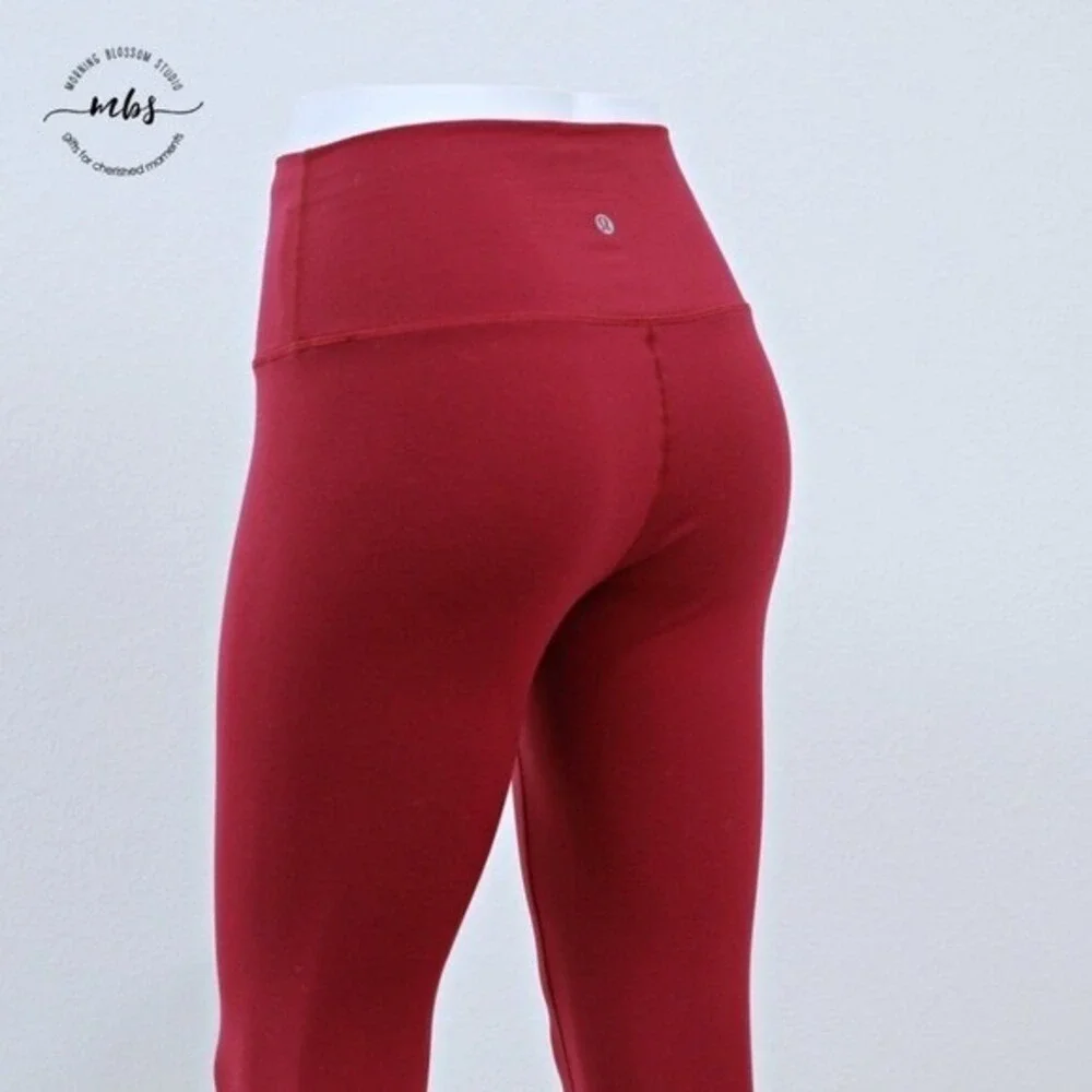 Lululemon‎ High Rise Full Length Fitted Stretch Leggings Red Women 6